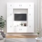 Set Mobili Porta TV 8pz Bianco in Legno Multistrato Set Mobili Porta TV 8pz Bianco in Legno Multistrato