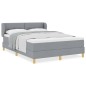 vidaXL Letto Box Spring con Materasso - Grigio Chiaro, 160x200 cm, Tessuto vidaXL Letto Box Spring con Materasso - Grigio Chiaro, 160x200 cm, Tessuto