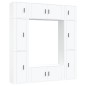 Set Mobili Porta TV 8pz Bianco in Legno Multistrato Set Mobili Porta TV 8pz Bianco in Legno Multistrato