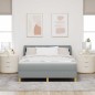 vidaXL Letto Box Spring con Materasso - Grigio Chiaro, 160x200 cm, Tessuto vidaXL Letto Box Spring con Materasso - Grigio Chiaro, 160x200 cm, Tessuto