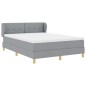 vidaXL Letto Box Spring con Materasso - Grigio Chiaro, 160x200 cm, Tessuto vidaXL Letto Box Spring con Materasso - Grigio Chiaro, 160x200 cm, Tessuto