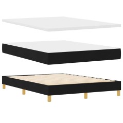 vidaXL Letto a sommier con materasso nero 160x200 cm in tessuto