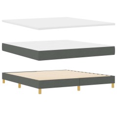 vidaXL letaXL Letto a Rete con Materasso Grigio Scuro 180x200 cm Tessuto