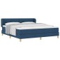 vidaXL Letto con Rete a Molla e Materasso - Blu, 180x200 cm, Tessuto vidaXL Letto con Rete a Molla e Materasso - Blu, 180x200 cm, Tessuto