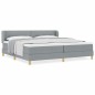 Letto a Box Spring vidaXL con materasso grigio chiaro 200x200 cm in tessuto