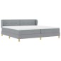 Letto a Box Spring vidaXL con materasso grigio chiaro 200x200 cm in tessuto