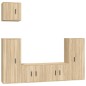Set di Mobili Porta TV 5 pz Rovere Sonoma in Legno Multistrato Set di Mobili Porta TV 5 pz Rovere Sonoma in Legno Multistrato