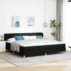 vidaXL Letto a Molle con Materasso - Nero, 200x200 cm Tessuto