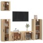 Set di Mobili Porta TV 5 pz Rovere Sonoma in Legno Multistrato Set di Mobili Porta TV 5 pz Rovere Sonoma in Legno Multistrato