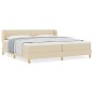 vidaXL Letto con Rete a Molle e Materasso Crema 200x200 cm Tessuto