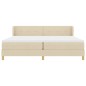 vidaXL Letto con Rete a Molle e Materasso Crema 200x200 cm Tessuto