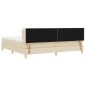 vidaXL Letto con Rete a Molle e Materasso Crema 200x200 cm Tessuto