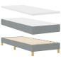 Letto Box Spring con Materasso Grigio Chiaro 80x200 cm in Tessuto