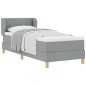 Letto Box Spring con Materasso Grigio Chiaro 80x200 cm in Tessuto