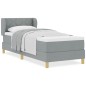 Letto Box Spring con Materasso Grigio Chiaro 80x200 cm in Tessuto