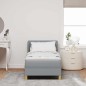 Letto Box Spring con Materasso Grigio Chiaro 80x200 cm in Tessuto