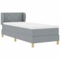 Letto Box Spring con Materasso Grigio Chiaro 80x200 cm in Tessuto