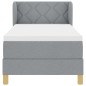 Letto Box Spring con Materasso Grigio Chiaro 80x200 cm in Tessuto