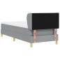 Letto Box Spring con Materasso Grigio Chiaro 80x200 cm in Tessuto