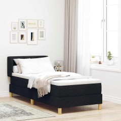 vidaXL Letto con Materasso Box Spring Nero 80x200 cm Tessuto