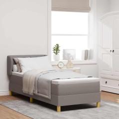 Letto Box Spring vidaXL con Materasso Tortora 80x200 cm in Tessuto