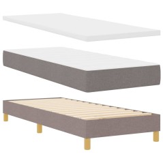 Letto Box Spring vidaXL con Materasso Tortora 80x200 cm in Tessuto