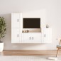 Set di Mobili Porta TV 4 pz Bianco Lucido in Legno Multistrato Set di Mobili Porta TV 4 pz Bianco Lucido in Legno Multistrato
