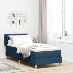vidaXL Letto Box Spring con Materasso - Blu - 80x200 cm - Tessuto