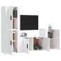 Set di Mobili Porta TV 4 pz Bianco Lucido in Legno Multistrato Set di Mobili Porta TV 4 pz Bianco Lucido in Legno Multistrato
