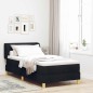 vidaXL Letto con rete a molle e materasso Nero 90x190 cm Tessuto vidaXL Letto con rete a molle e materasso Nero 90x190 cm Tessuto