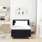 vidaXL Letto con rete a molle e materasso Nero 90x190 cm Tessuto vidaXL Letto con rete a molle e materasso Nero 90x190 cm Tessuto