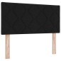 vidaXL Letto con rete a molle e materasso Nero 90x190 cm Tessuto vidaXL Letto con rete a molle e materasso Nero 90x190 cm Tessuto