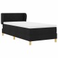 vidaXL Letto con rete a molle e materasso Nero 90x190 cm Tessuto vidaXL Letto con rete a molle e materasso Nero 90x190 cm Tessuto