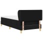 vidaXL Letto con rete a molle e materasso Nero 90x190 cm Tessuto vidaXL Letto con rete a molle e materasso Nero 90x190 cm Tessuto