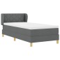 Letto a Molle con Materasso vidaXL in Grigio Scuro, 90x200 cm, Tessuto