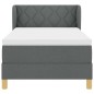 Letto a Molle con Materasso vidaXL in Grigio Scuro, 90x200 cm, Tessuto