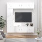 Set di Mobili Porta TV 7 pz Bianco Lucido in Legno Multistrato Set di Mobili Porta TV 7 pz Bianco Lucido in Legno Multistrato