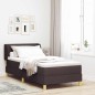 vidaXL Letto Box Spring con Materasso Marrone Scuro 90x200 cm Tessuto vidaXL Letto Box Spring con Materasso Marrone Scuro 90x200 cm Tessuto