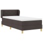 vidaXL Letto Box Spring con Materasso Marrone Scuro 90x200 cm Tessuto vidaXL Letto Box Spring con Materasso Marrone Scuro 90x200 cm Tessuto