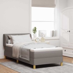 vidaXL Letto a Molla con Materasso Color Tortora, 90x200 cm, Tessuto