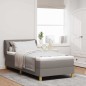 vidaXL Letto a Molla con Materasso Color Tortora, 90x200 cm, Tessuto