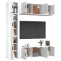 Set di Mobili Porta TV 7 pz Bianco Lucido in Legno Multistrato Set di Mobili Porta TV 7 pz Bianco Lucido in Legno Multistrato