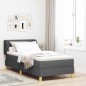 vidaXL Letto Box Spring con Materasso - Grigio Scuro, 100x200 cm, Tessuto