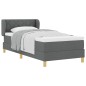vidaXL Letto Box Spring con Materasso - Grigio Scuro, 100x200 cm, Tessuto