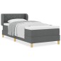 vidaXL Letto Box Spring con Materasso - Grigio Scuro, 100x200 cm, Tessuto