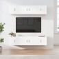 Set di Mobili Porta TV 6 pz Bianco in Legno Multistrato Set di Mobili Porta TV 6 pz Bianco in Legno Multistrato
