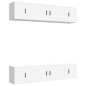Set di Mobili Porta TV 6 pz Bianco in Legno Multistrato Set di Mobili Porta TV 6 pz Bianco in Legno Multistrato