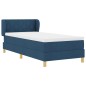 vidaXL Letto a Molle Blu con Materasso, 100x200 cm, Tessuto vidaXL Letto a Molle Blu con Materasso, 100x200 cm, Tessuto