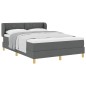 vidaXL Letto a piattaforma con materasso - Grigio scuro, 140x190 cm, Tessuto