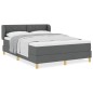 vidaXL Letto a piattaforma con materasso - Grigio scuro, 140x190 cm, Tessuto